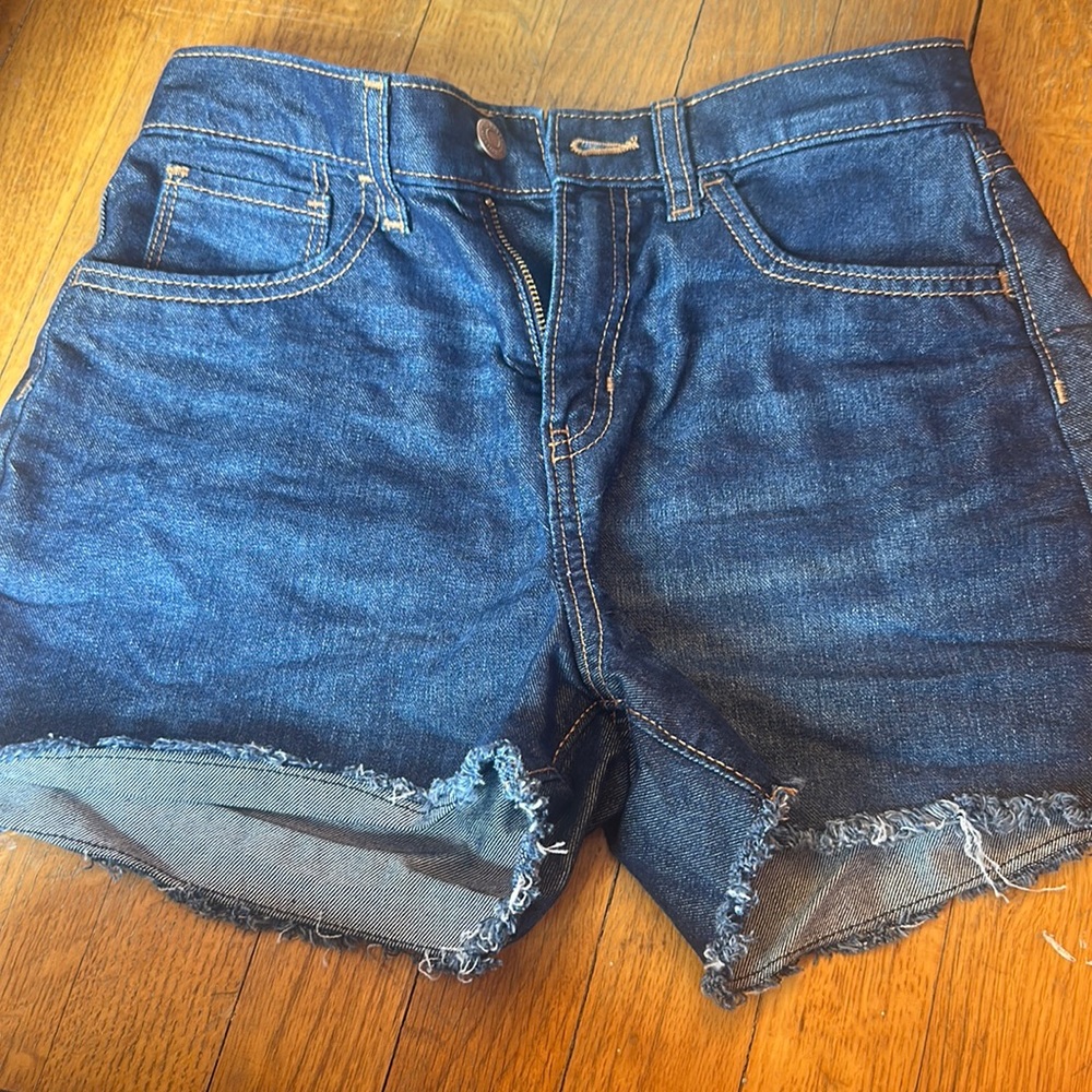 Old navy high rise adjustable waist frayed edge shorts